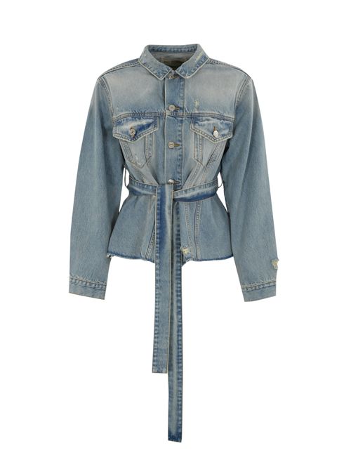 Giacca denim Broken Bleach con cintura Roy Roger's | RND90152D6901813C0999
